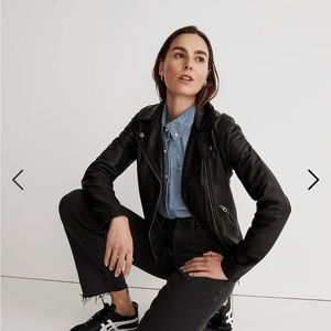 Madewell Washed Leather Motorcycle Jacket: Brass Hardware Edition.